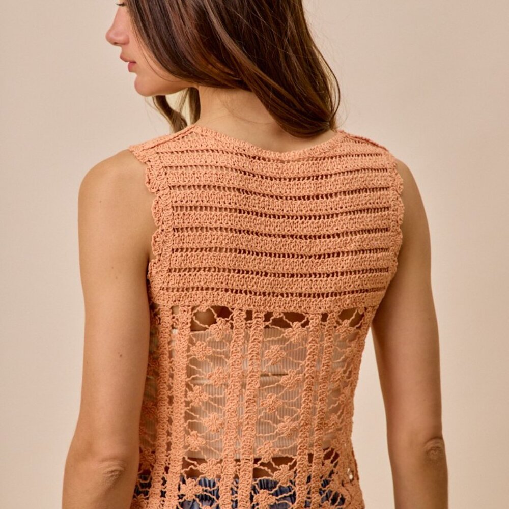 SO ME Crochet Knitted Lace Sweater‎ Tank Top - Picture 11 of 11